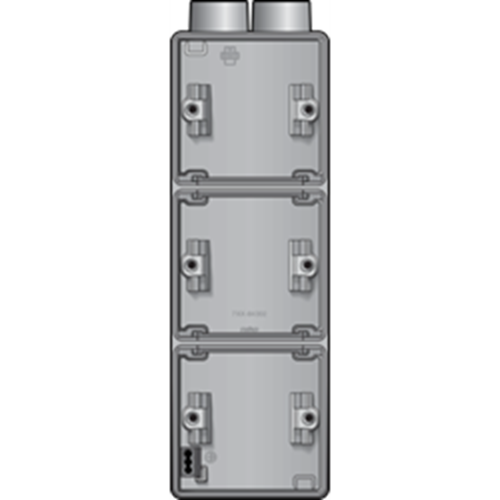 HY55 Dreifach-Aufbaudose mit 1x zwei M20 Eingänge - grau